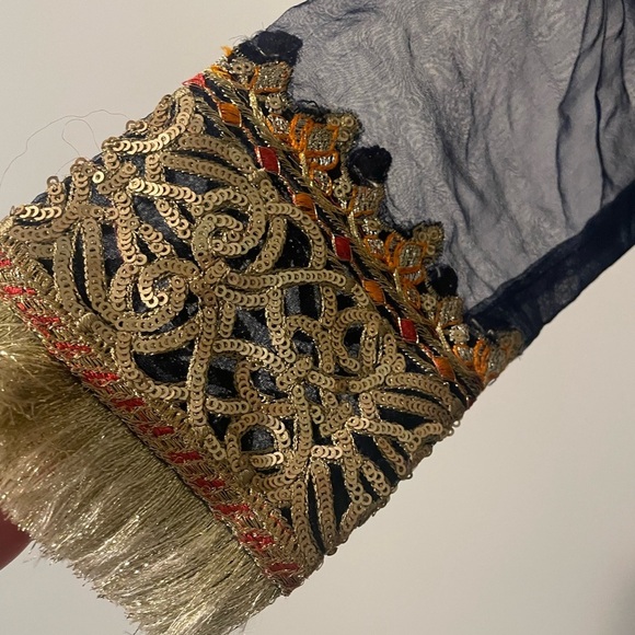 Maria B Girls Formal Dress NWOT Sz 6–8 Navy Blue Embroidered Eid/Wedding Outfit - Picture 3 of 11